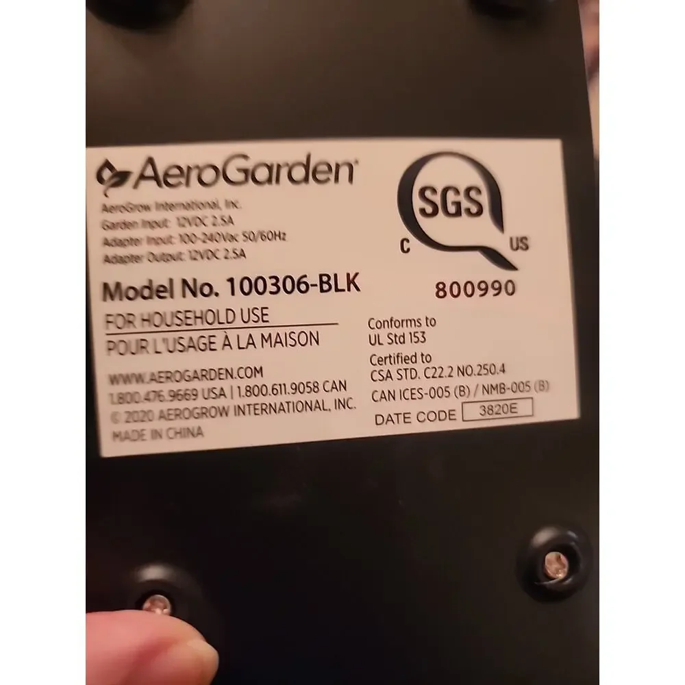 AeroGarden Sprout LED light panel Hood Only model 100306-BLK No Pods Works